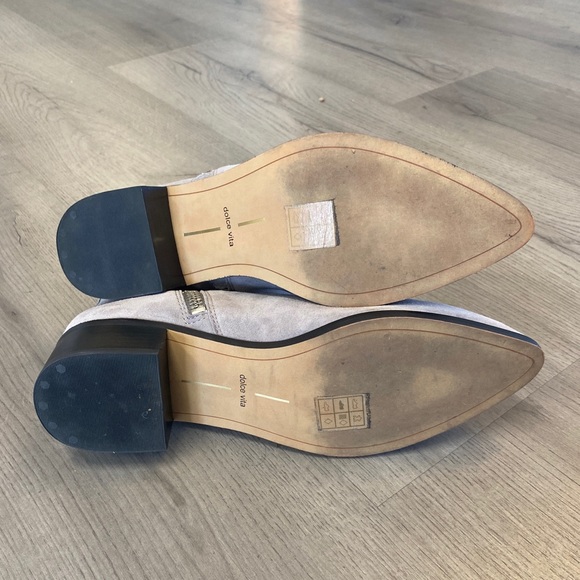 Dolce Vita Grey Leather Booties with Silver Zipper - Picture 8 of 8